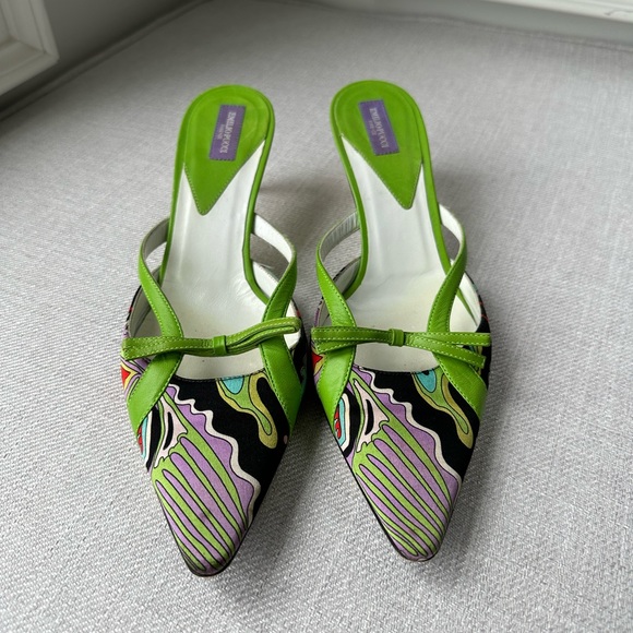 Vintage Emilio Pucci Mule Kitten Heels 🪷 Purchased on “The Real Real” - Picture 1 of 6
